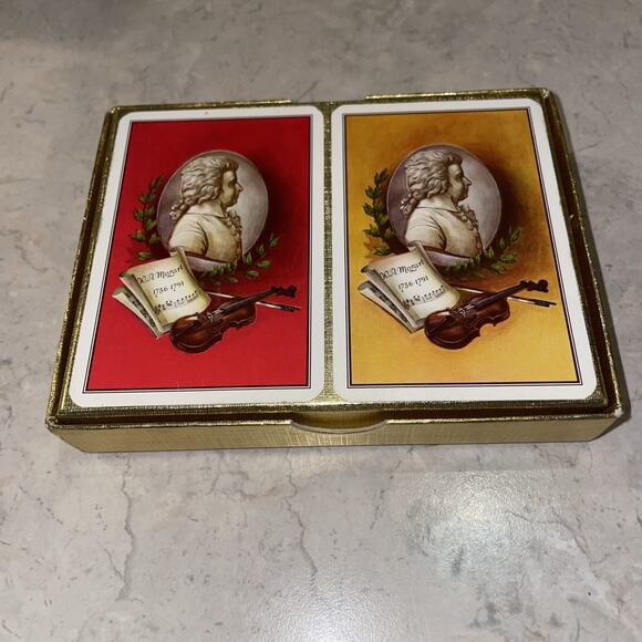 Vintage Piatnik BRIDGE W.A. MOZART double Deck Playing Cards #2209 Austria - Picture 5 of 5
